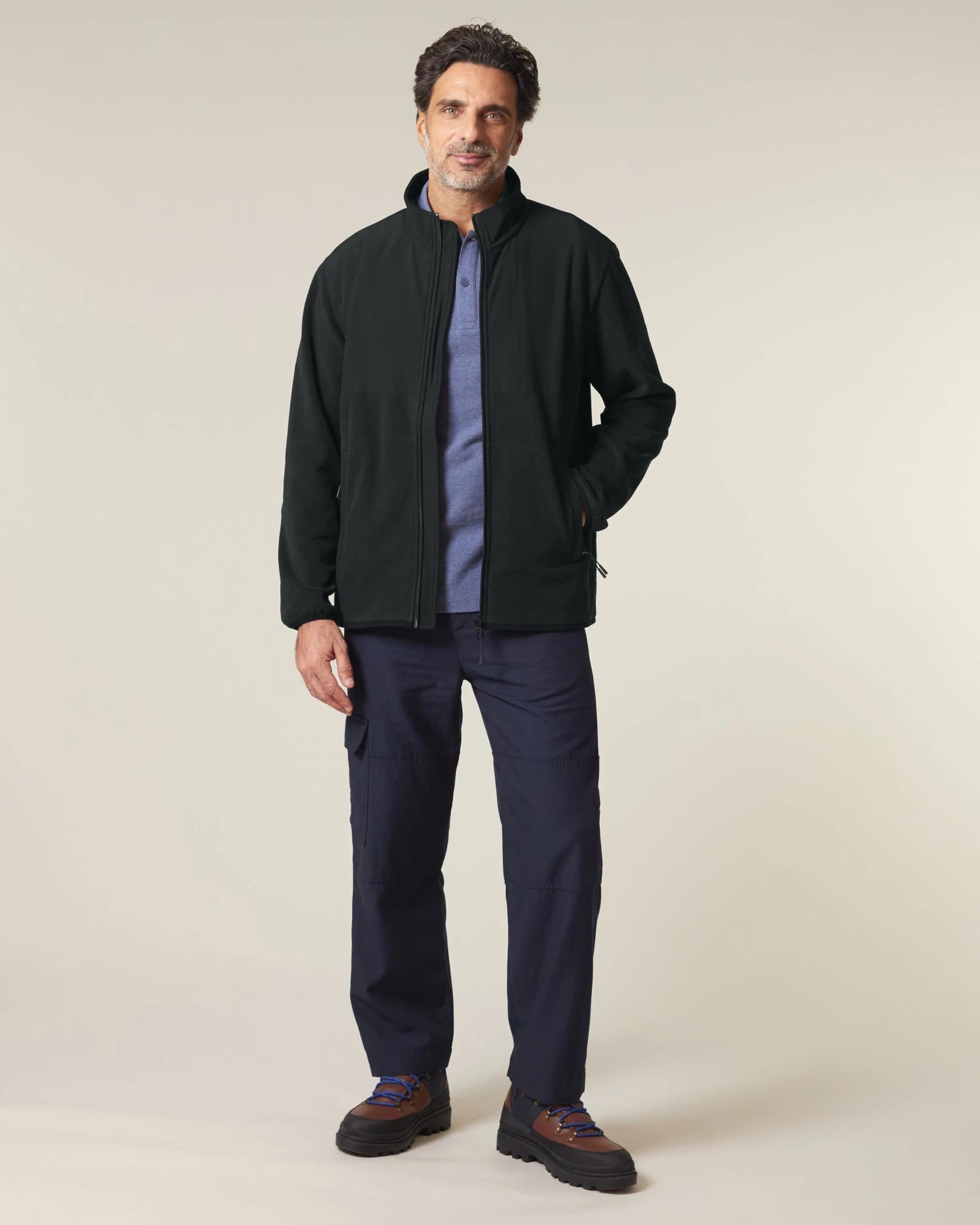 Giacca in pile riciclato Stanley/Stella Trekker da personalizzare - Nero